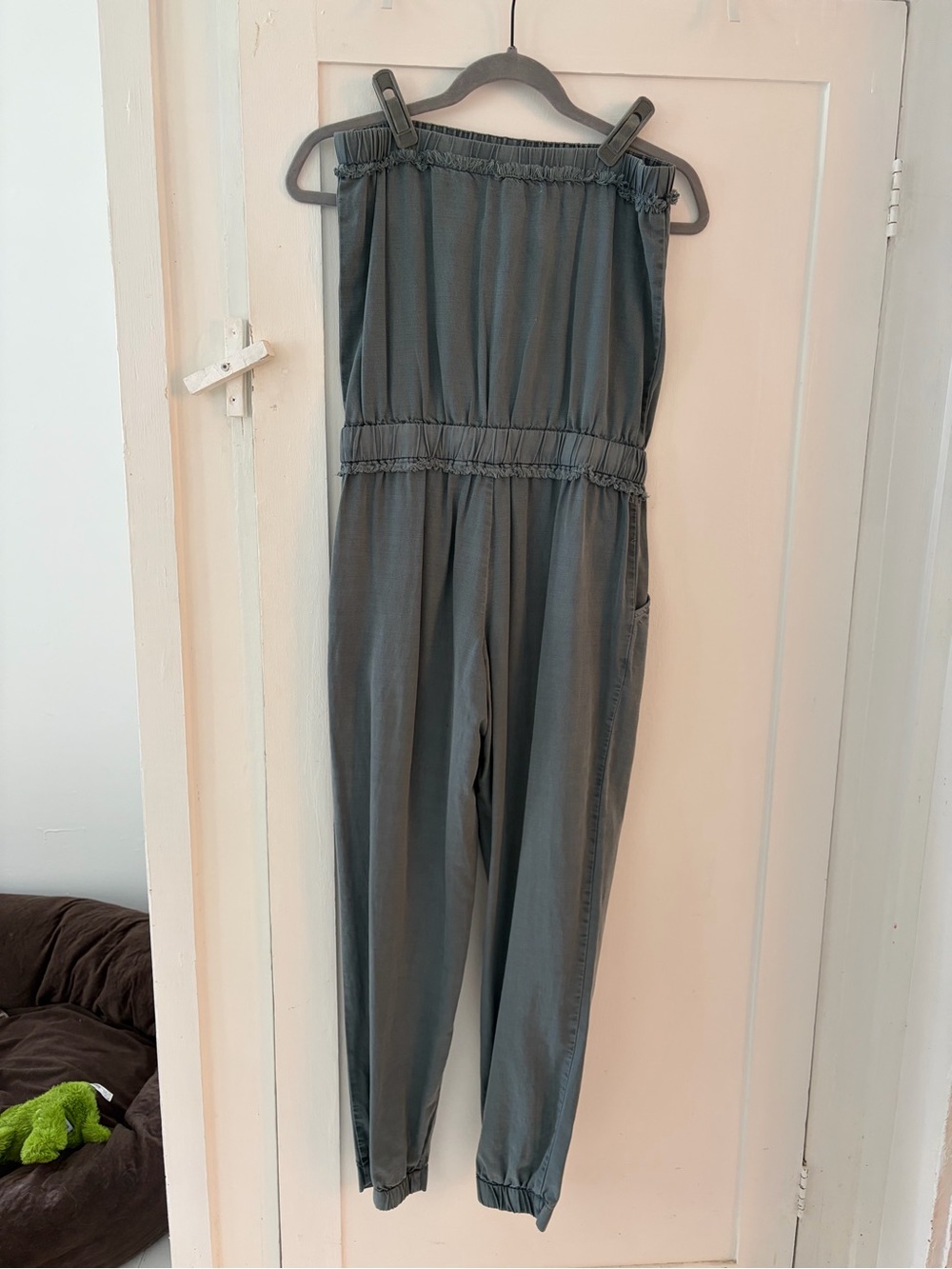 Women’s Strapless Elastic-Waist Jumpsuit - blue